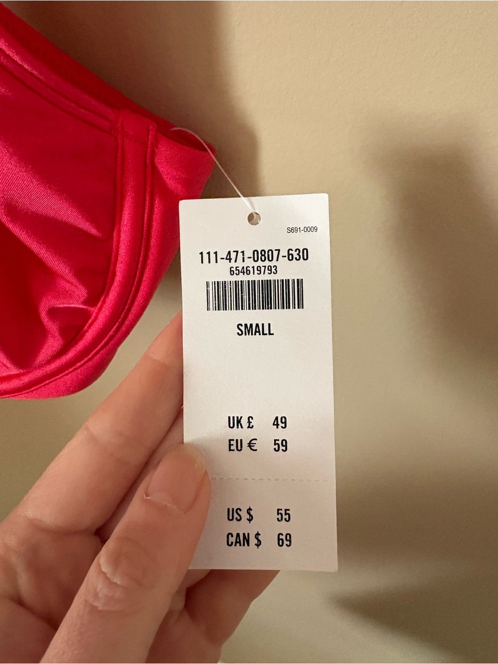 Abercrombie & Fitch Stylish Pink Underwire Crop Bikini Top - Sz S NWTS - Picture 3 of 5